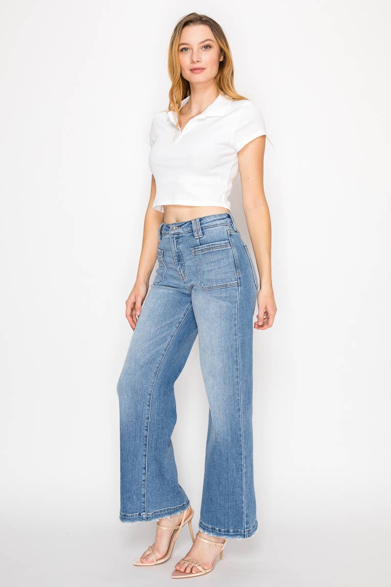 Eco Friendly Fabric  High Rise Slim Palazzo Jeans