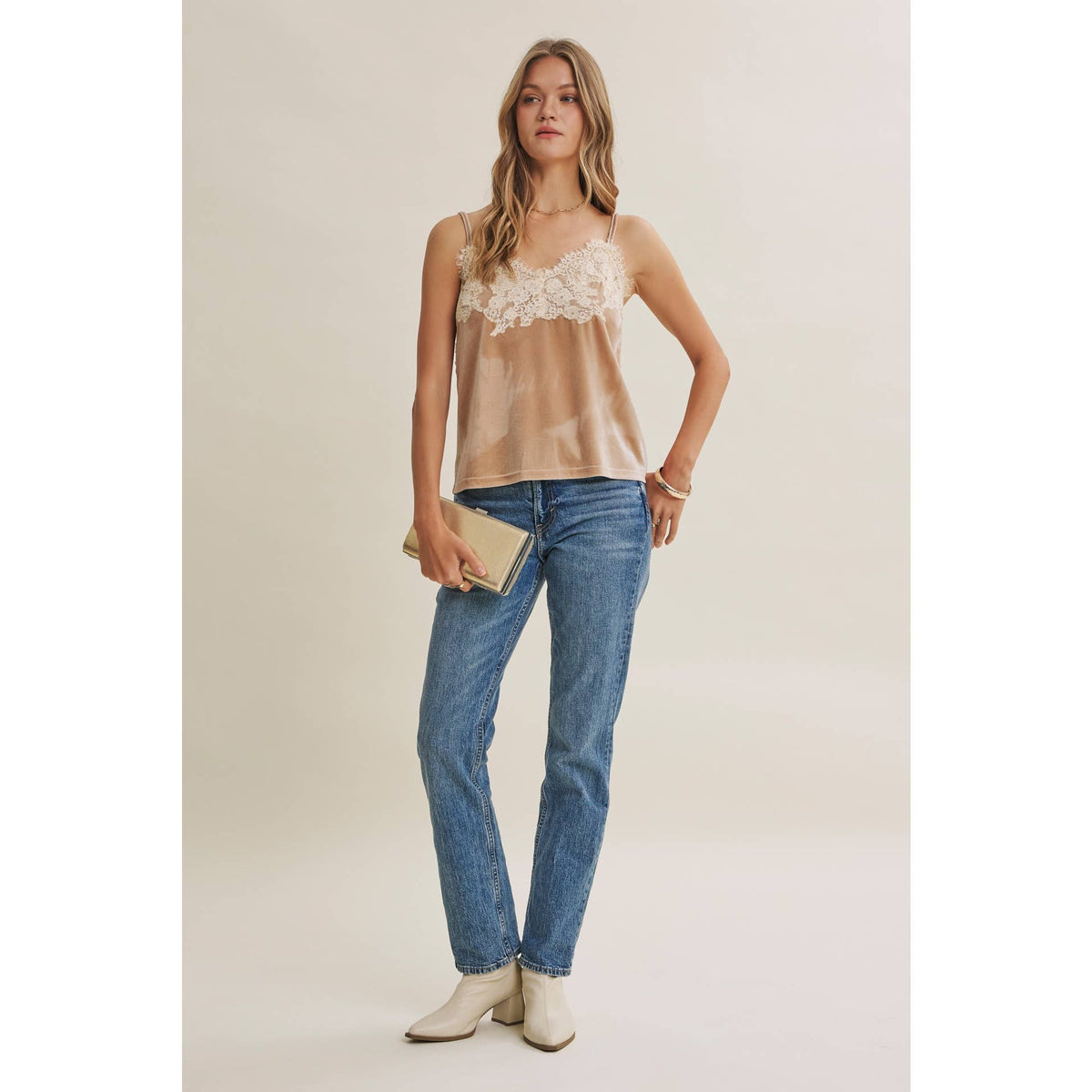 Eyelash Lace Velvet Cami