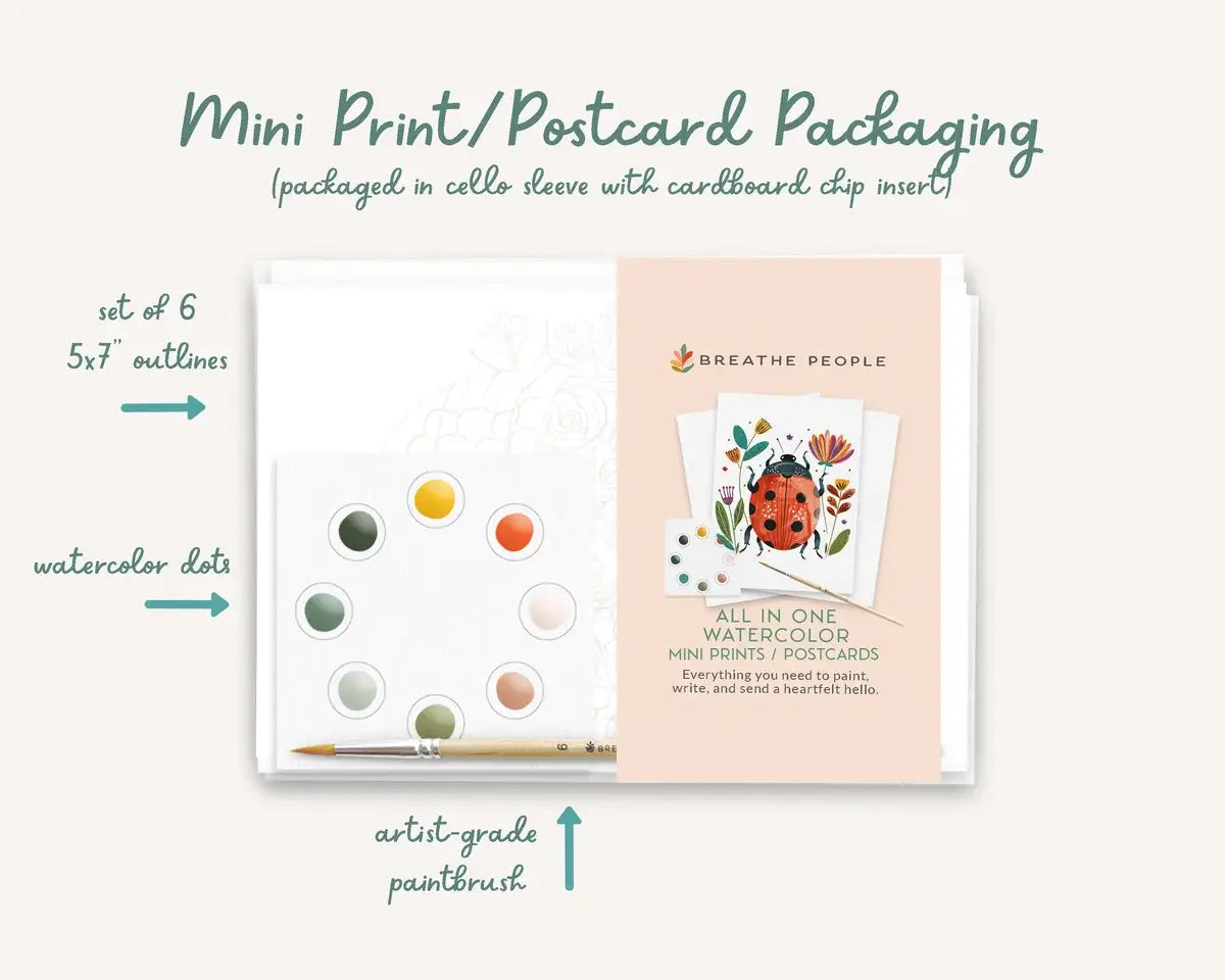 Happy Fruits All in One Watercolor Postcard Kit for Kids