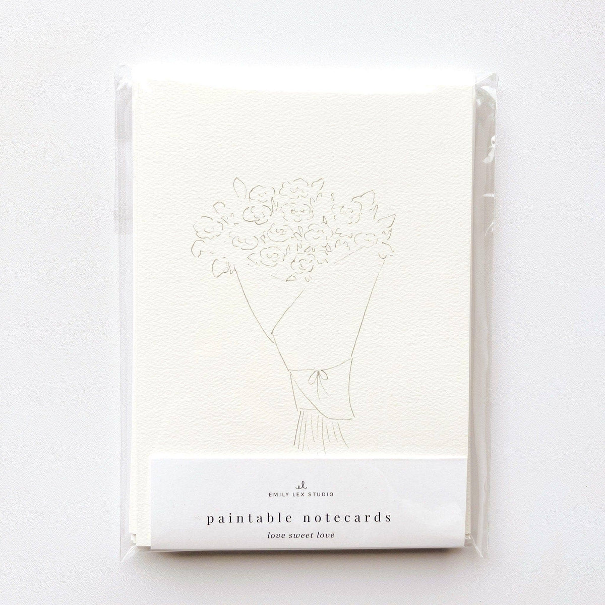 Love sweet love paintable watercolor notecard set