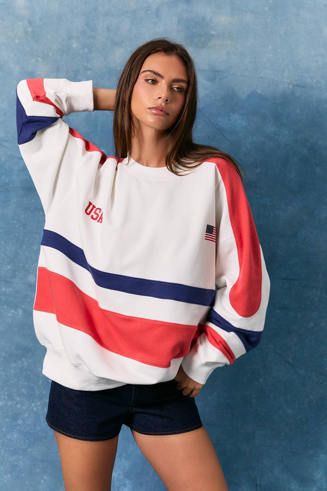 USA Vintage Colorblock Sweatshirt