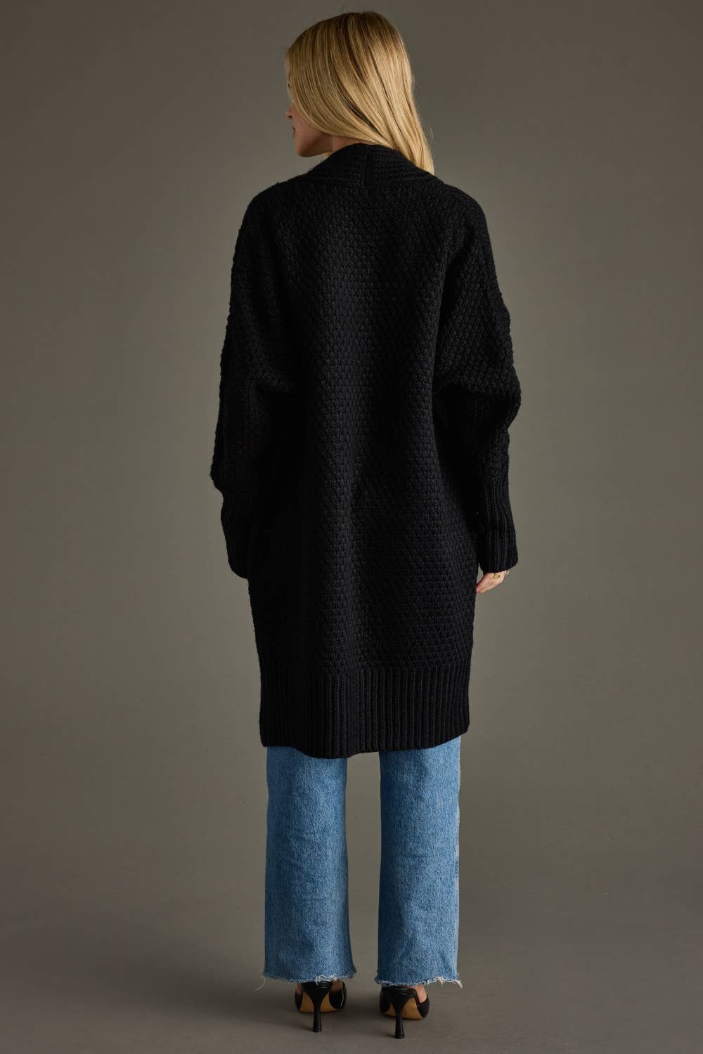 Chunky Black Knit Cardigan