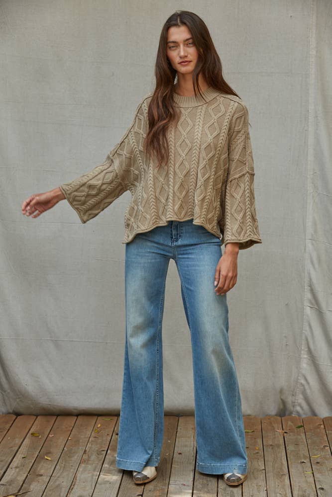 100% Cotton Cable Knit Sweater