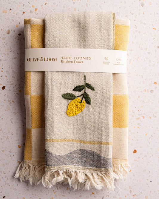 Lemon - Hand Stitched Turkish Cotton Kitchen Towel