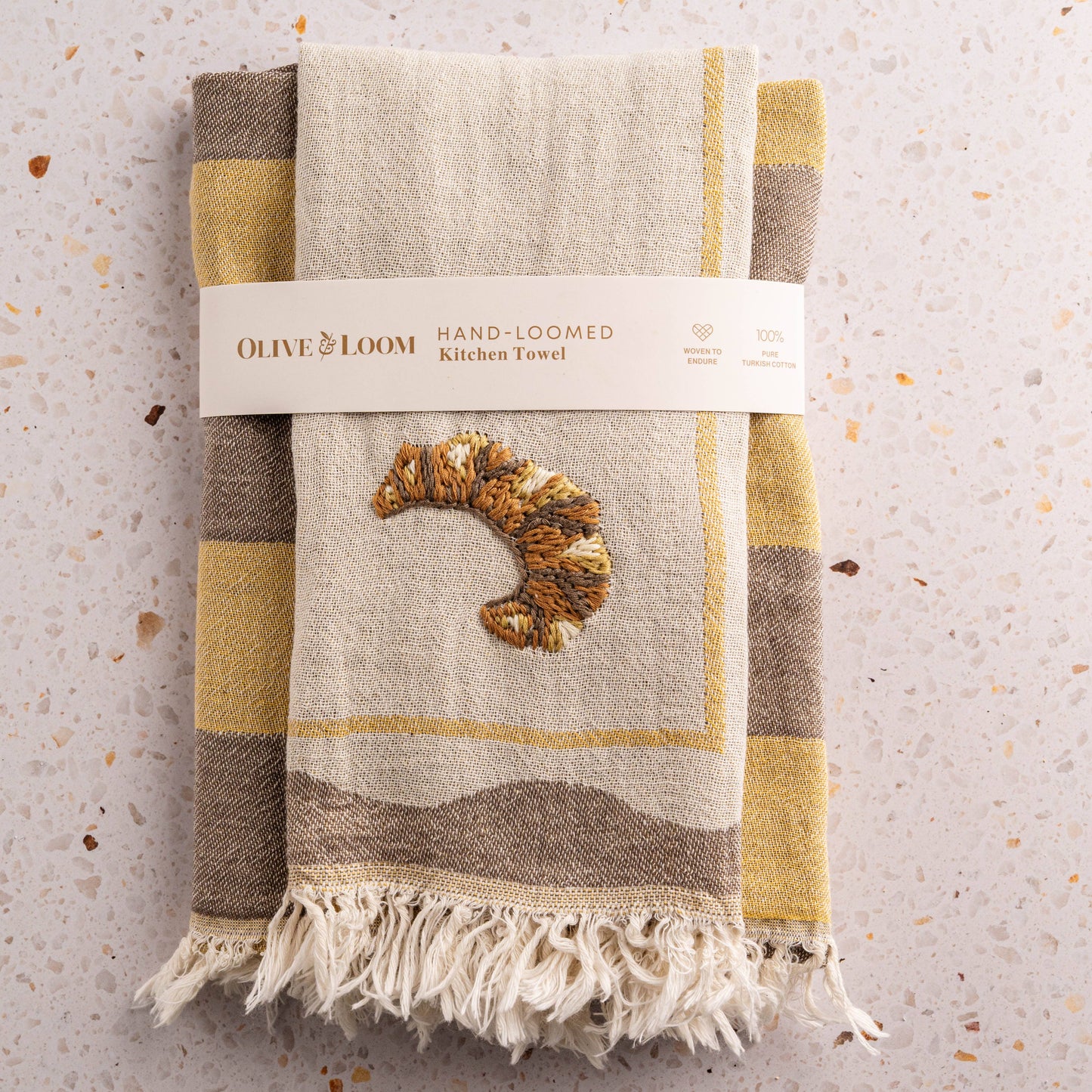 Croissant - Hand Stitched Turkish Cotton Kitchen Towel