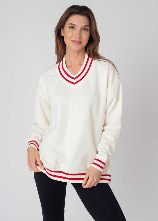 Letterman V-Neck Pullover