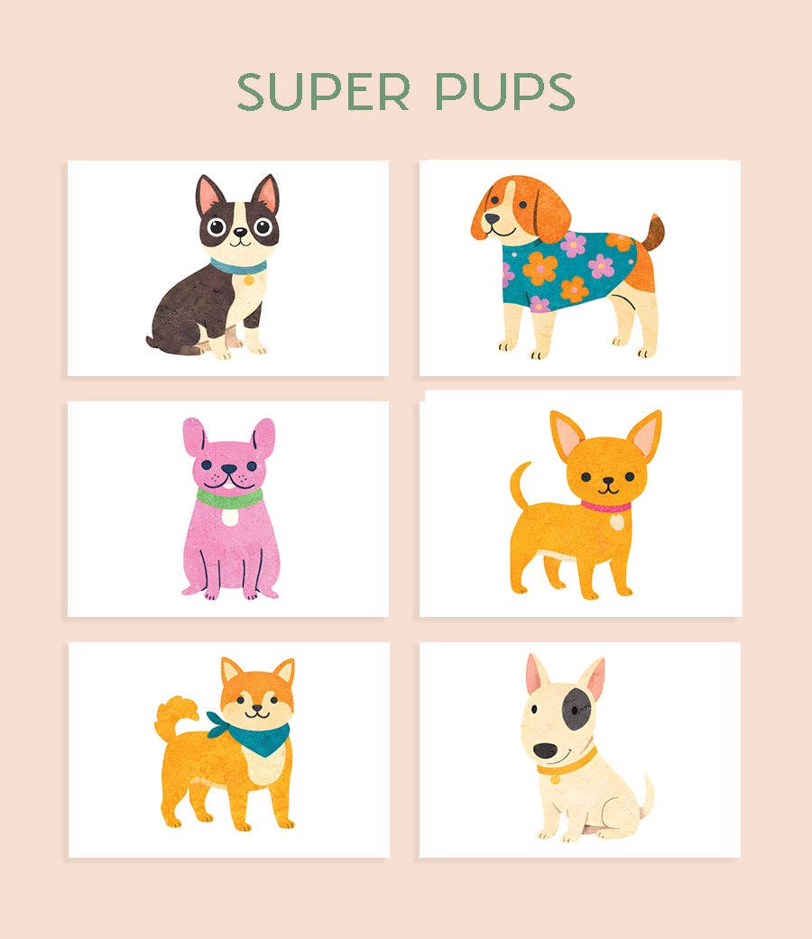 Super Pups Watercolor Postcard Kit- All in One Set