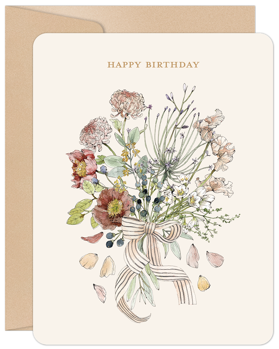 Tied In A Bow Birthday Card