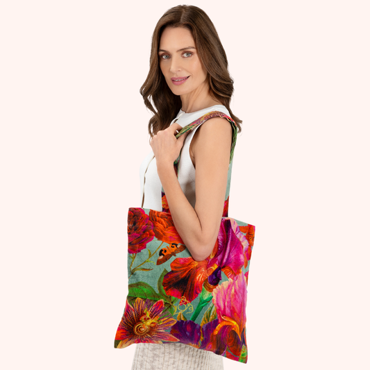 Velvet Tote Bag - Winter Iris
