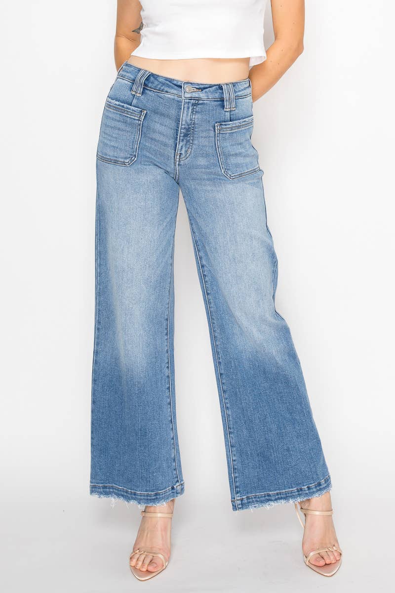 Eco Friendly Fabric  High Rise Slim Palazzo Jeans