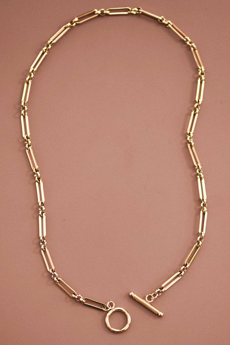 18K Gold Plated Waterproof Paperclip-Style Chain Necklace