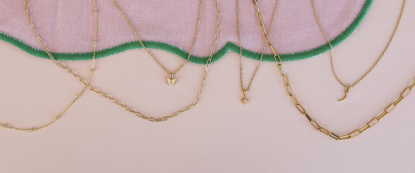 Gold Ball Necklace - 18k Gold Plating