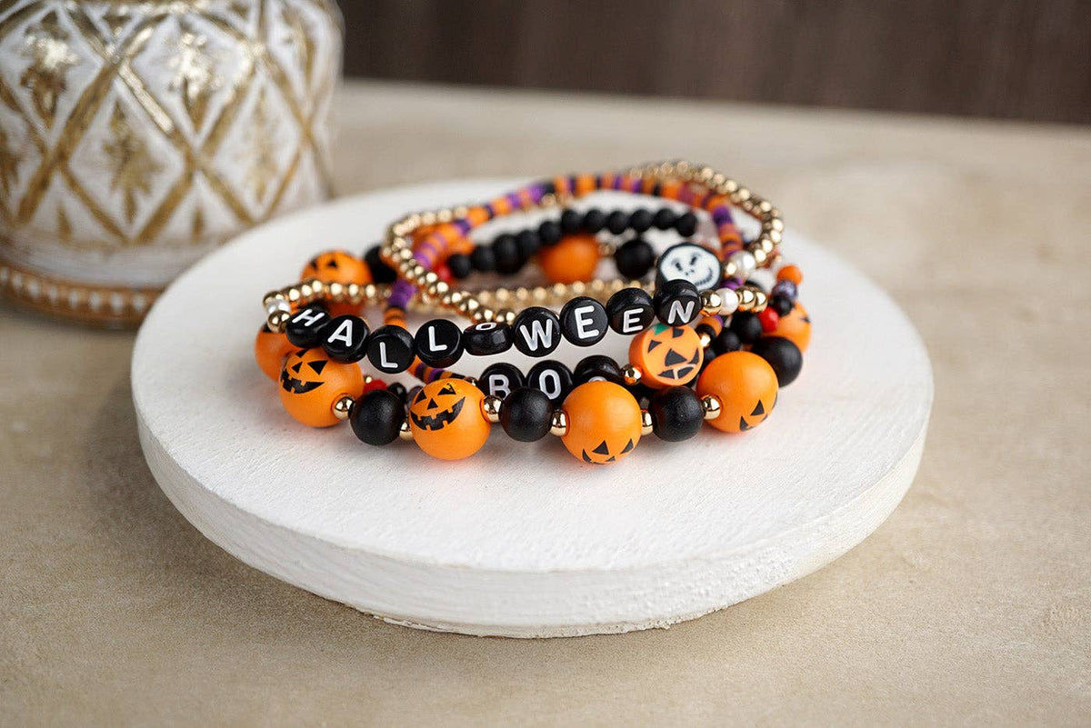 Halloween Beaded Bracelet Stack