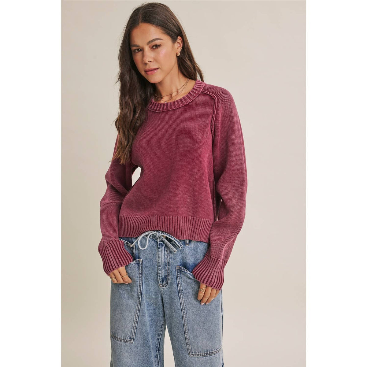 Fireside Weekend Vintage Mineral-washed Cotton Sweater