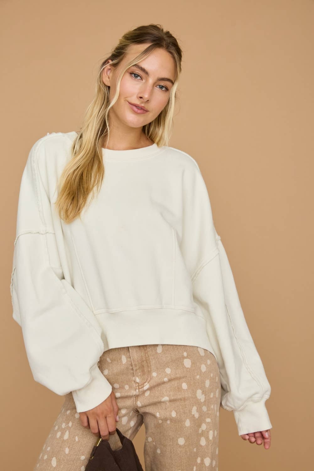 Washed Cropped Oversized Sweatshirt