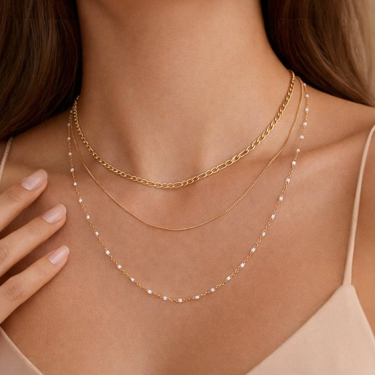 18K Gold Plated Waterproof Stainless Chain Necklace