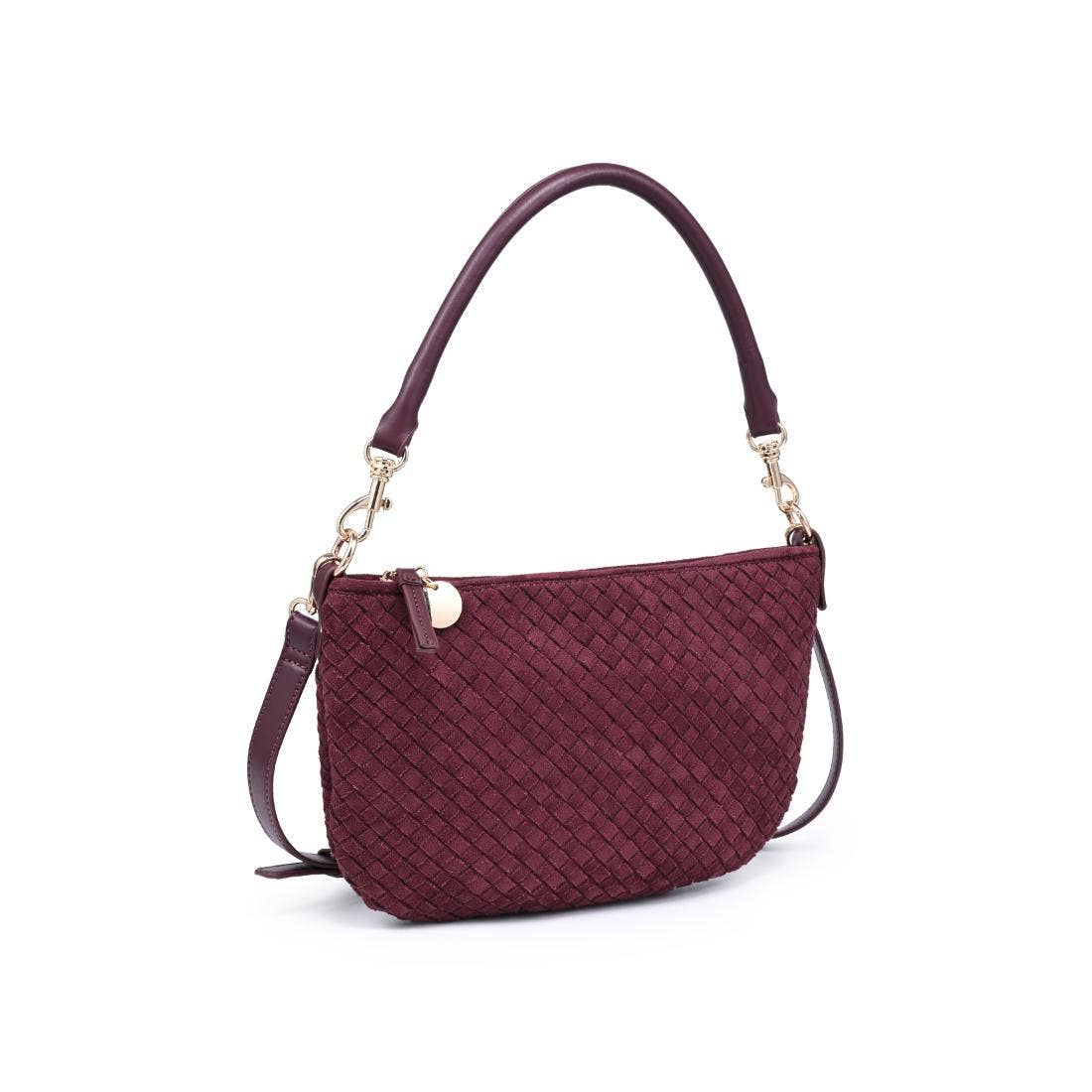 Woven Faux Suede Hobo/Crossbody Bag
