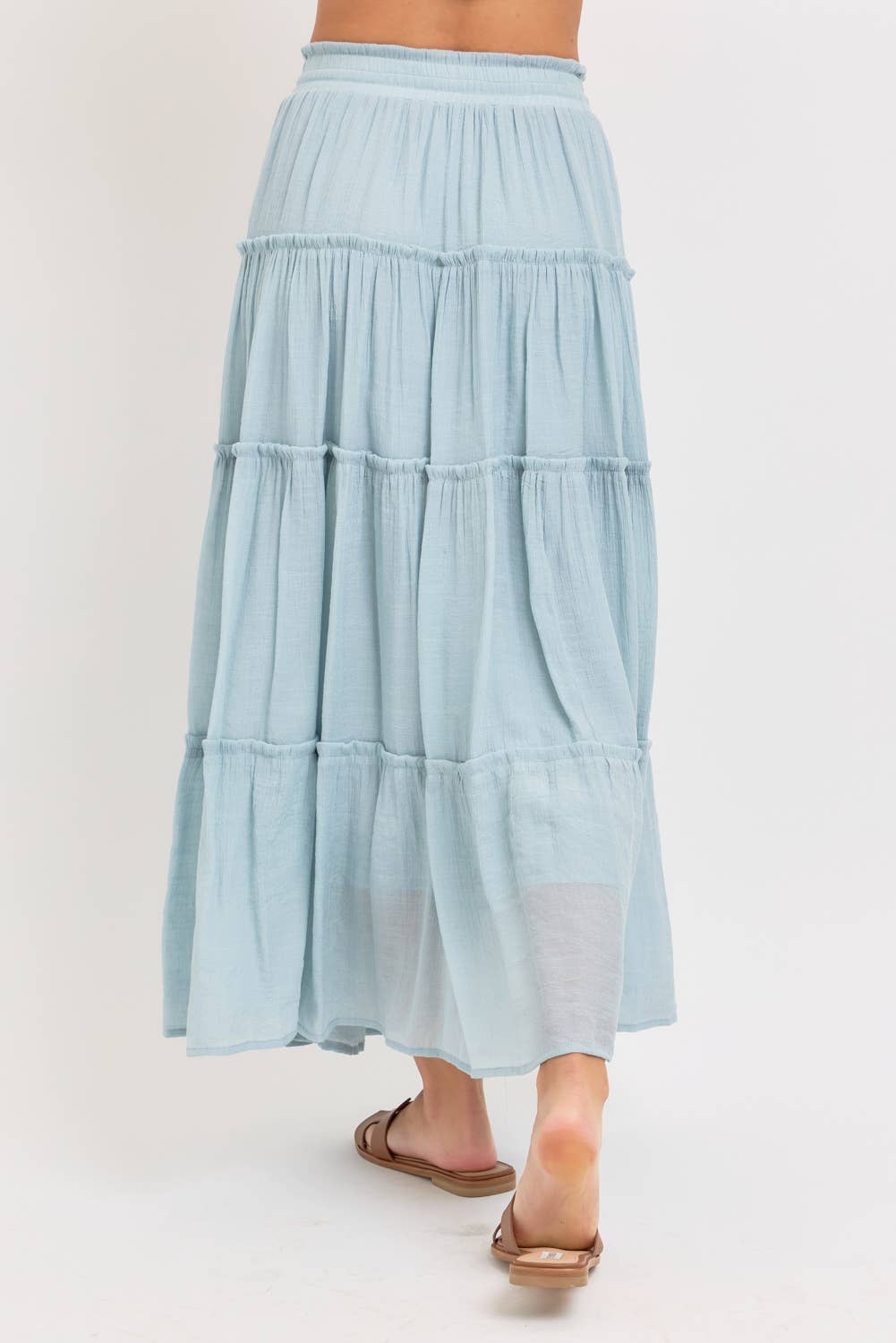 Flowy Tiered Boho Maxi Skirt