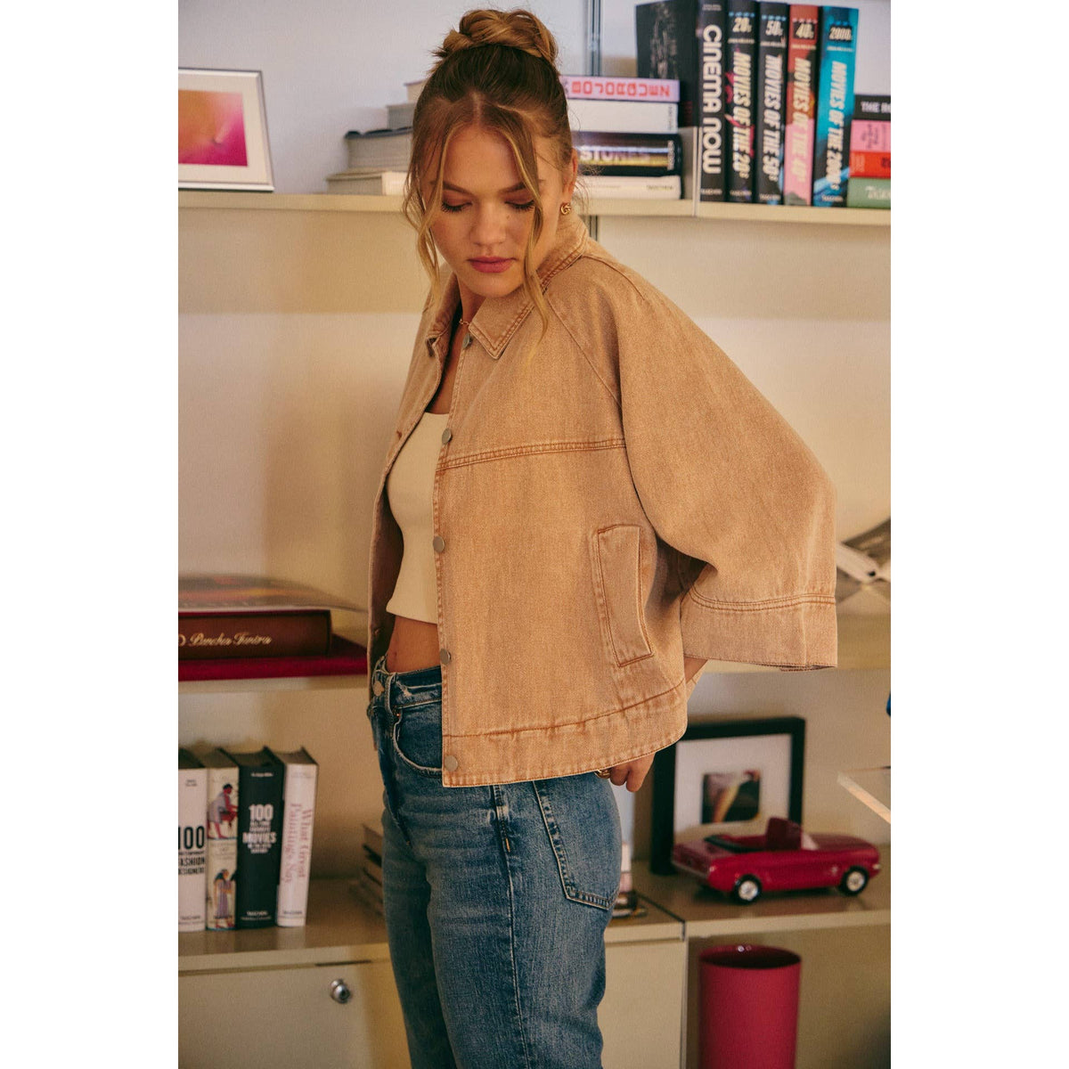 SEASONLESS MINERAL-WASHED COTTON TWILL UTILITY JACKET