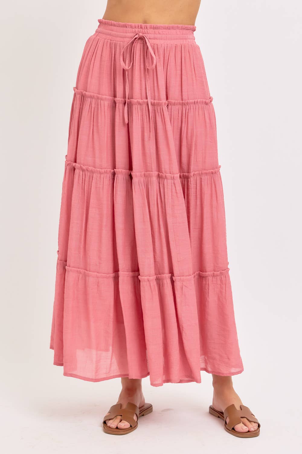 Flowy Tiered Boho Maxi Skirt