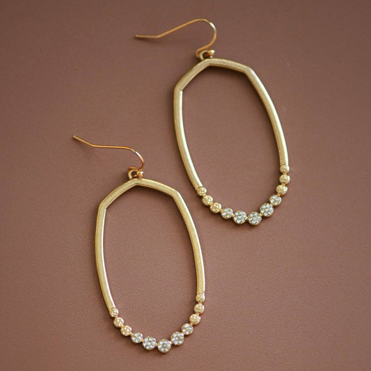 Gold Plated White Zirconia Drop Earrings