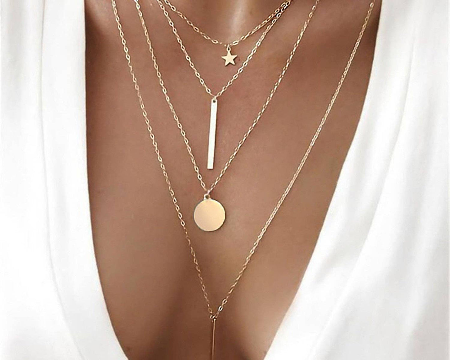18K Gold Plated Waterproof Multi-Layer Necklace
