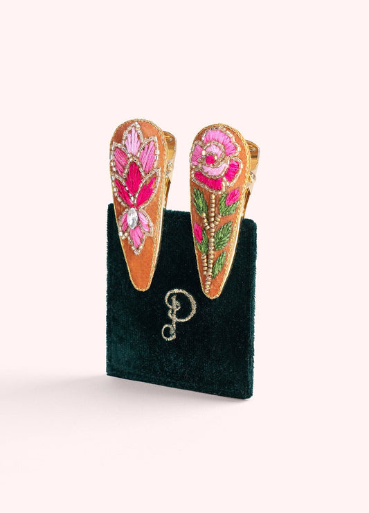 Jewelled Hair Clips  - Summer Roses