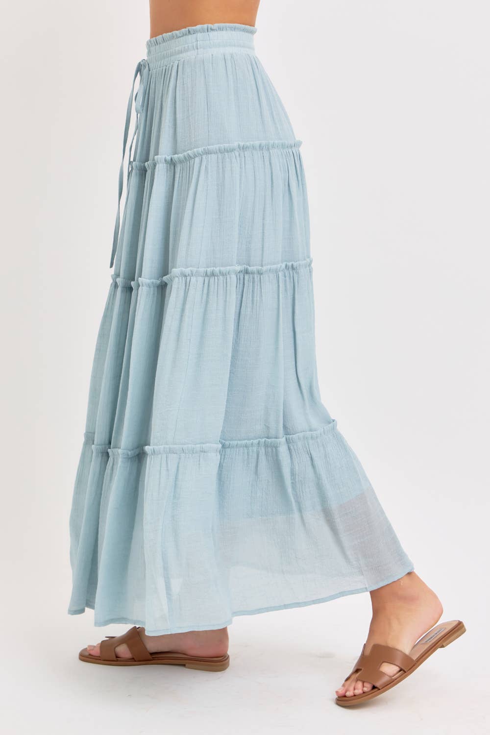 Flowy Tiered Boho Maxi Skirt