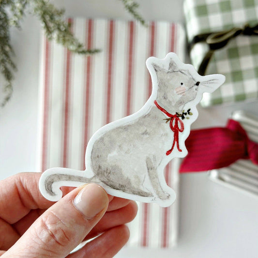 Christmas cat sticker