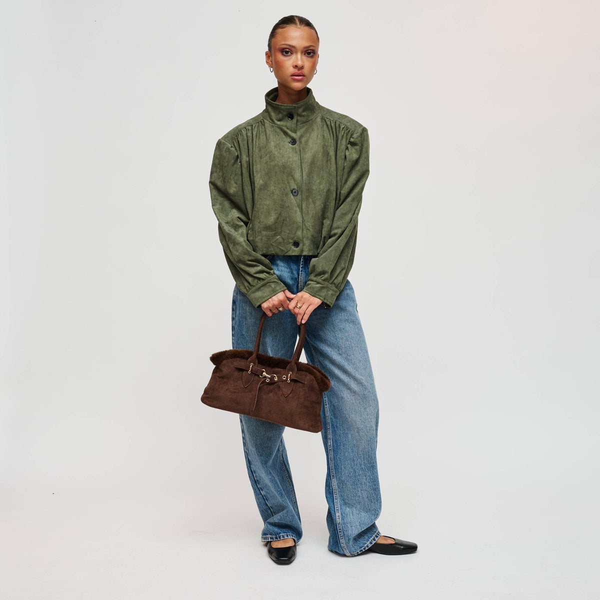 Tommy Fur Trimmed Satchel