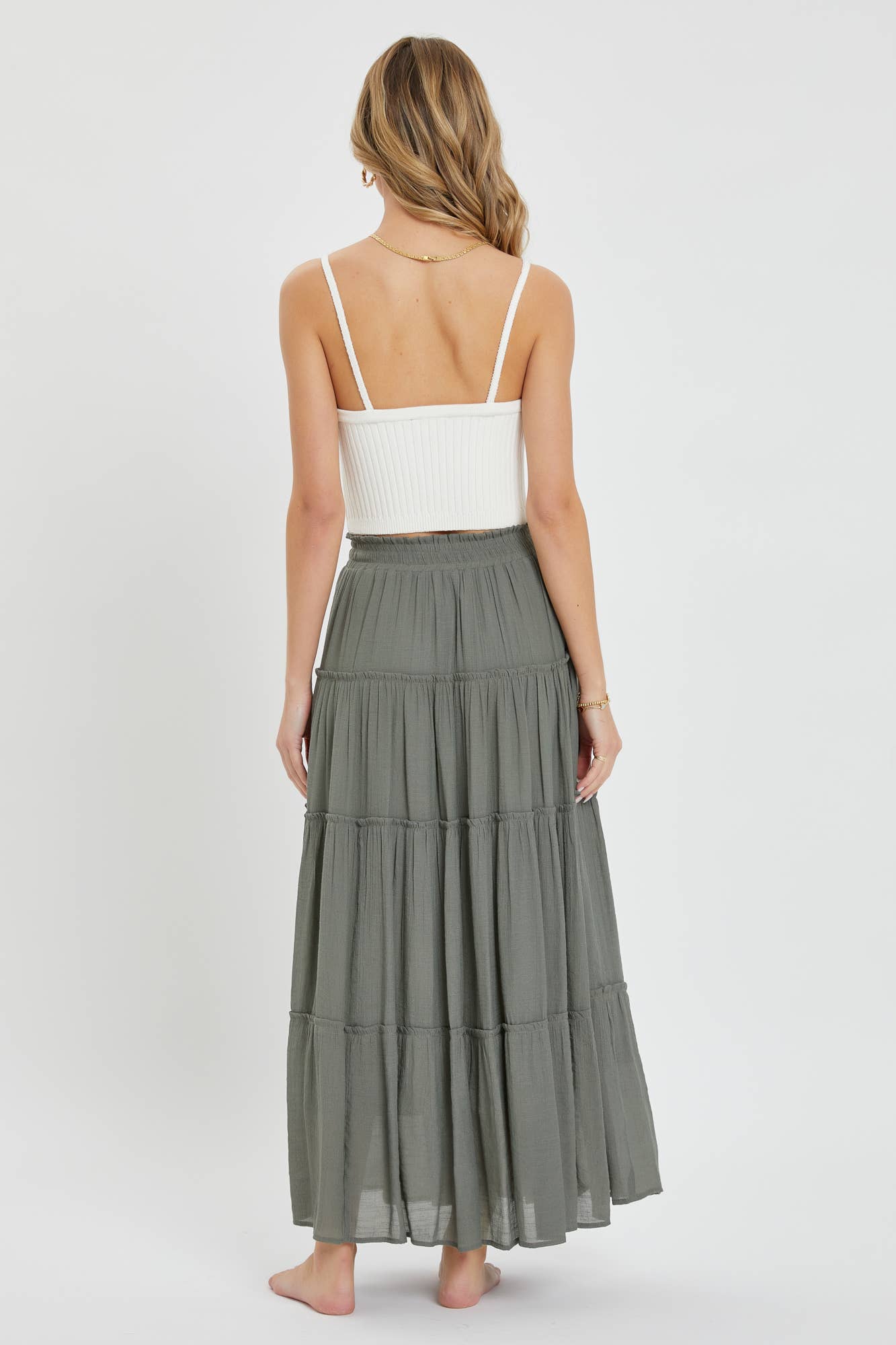 Flowy Tiered Boho Maxi Skirt