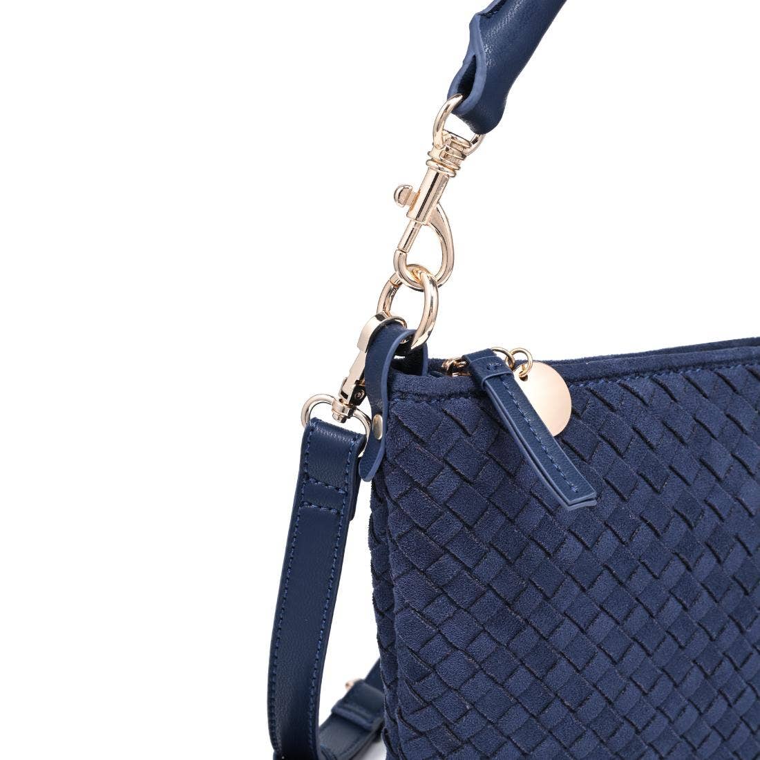 Woven Faux Suede Hobo/Crossbody Bag