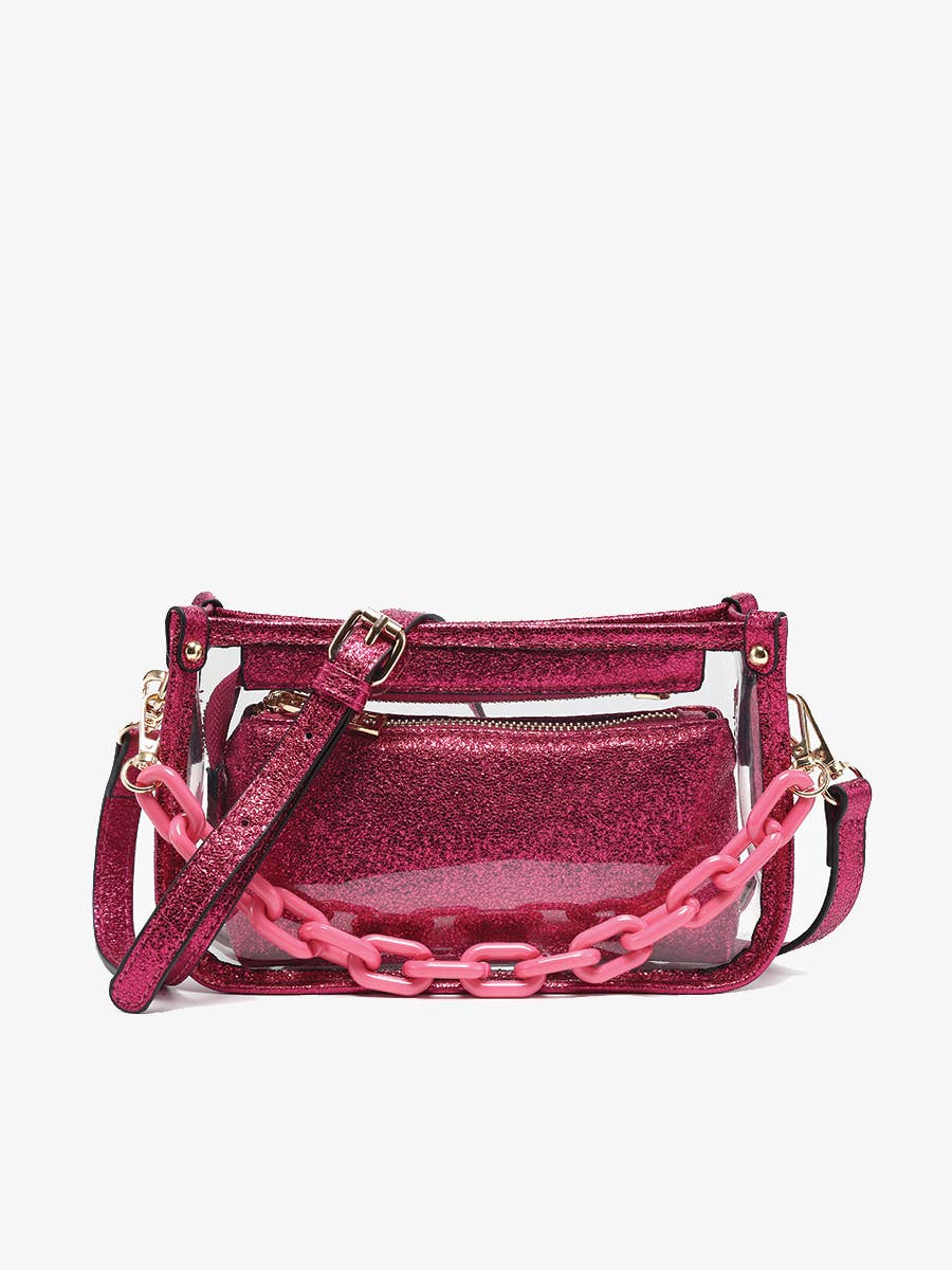 Jessica Clear Crossbody w/ Chain