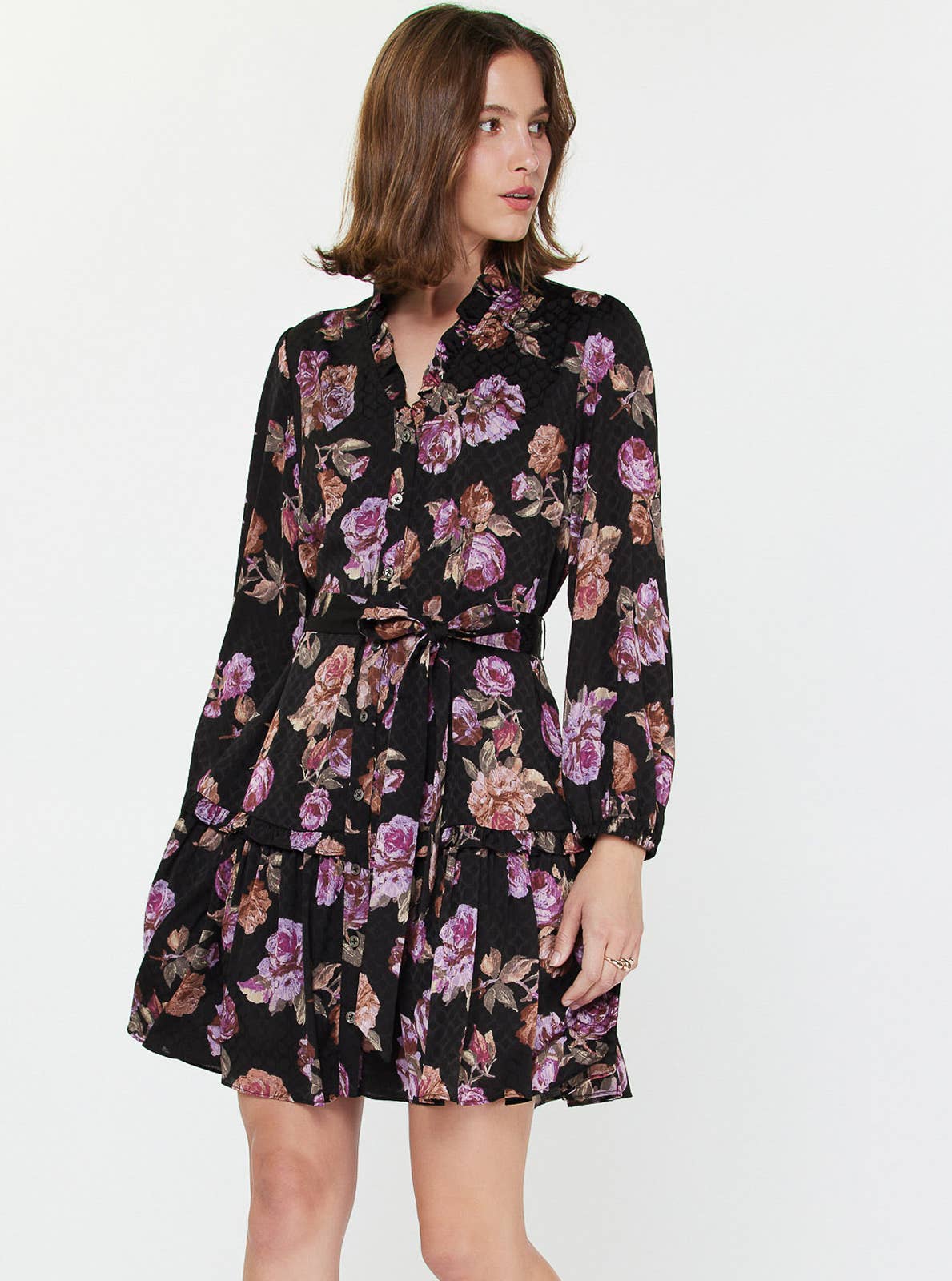 Floral Button Down Mini Dress