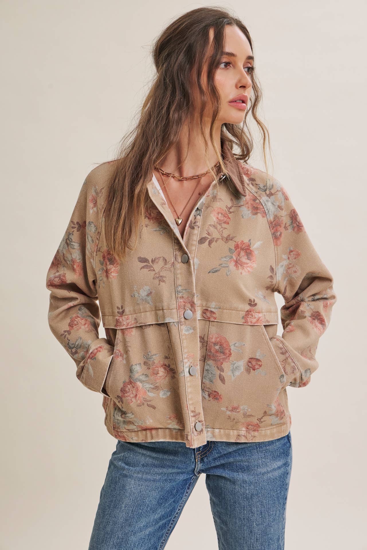 Wild Rose Vintage Wash Twill Jacket