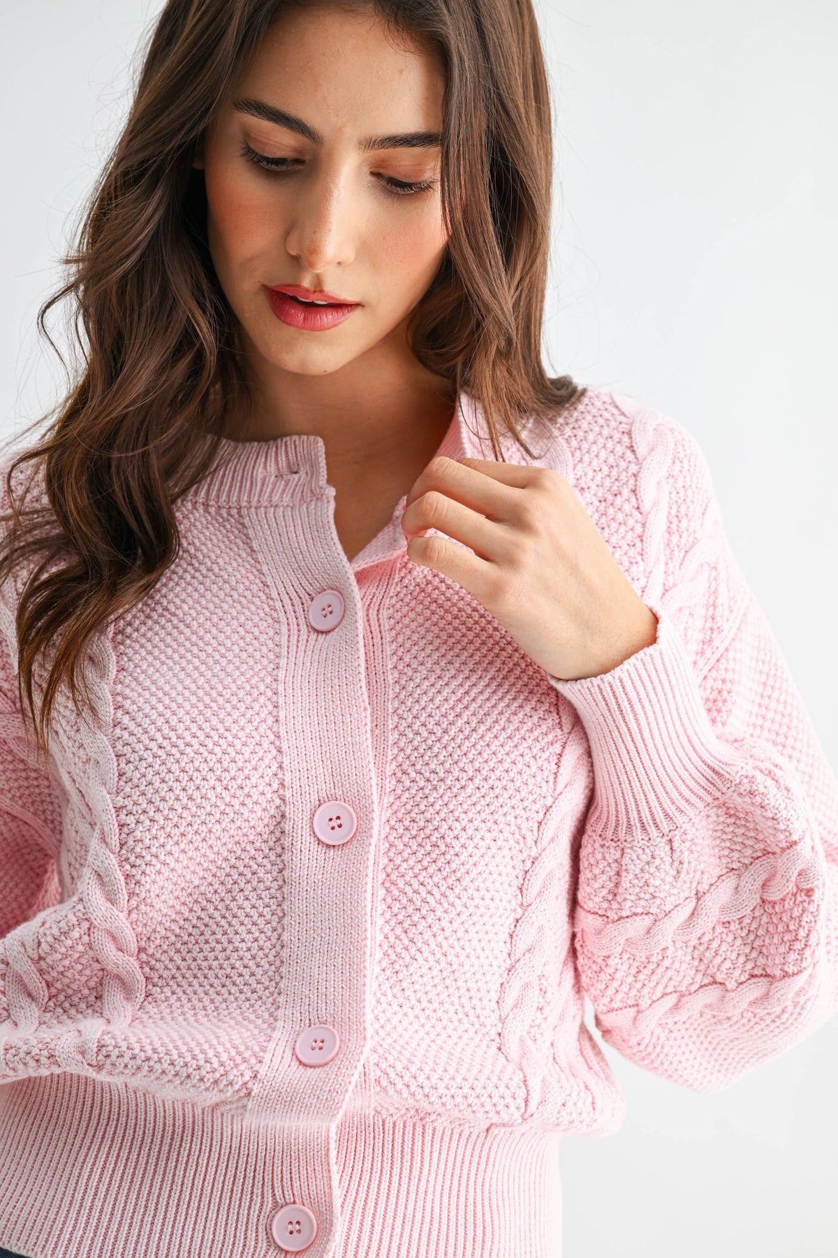 Cozy Vintage Wash Cable Knit Cardigan