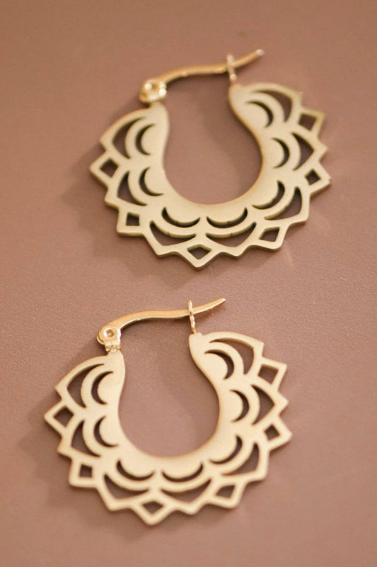 18K Gold Plated Waterproof Boho Hoop Earrings