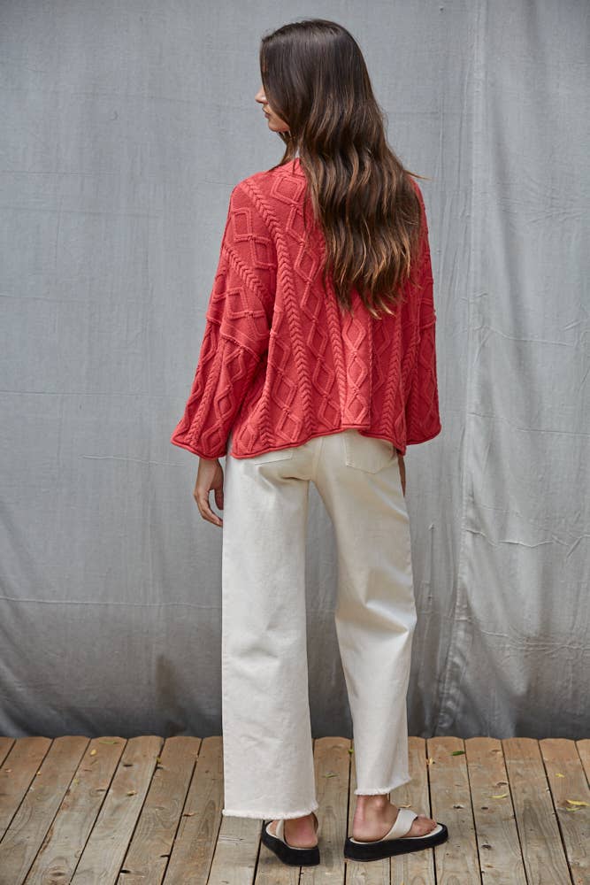 100% Cotton Cable Knit Sweater