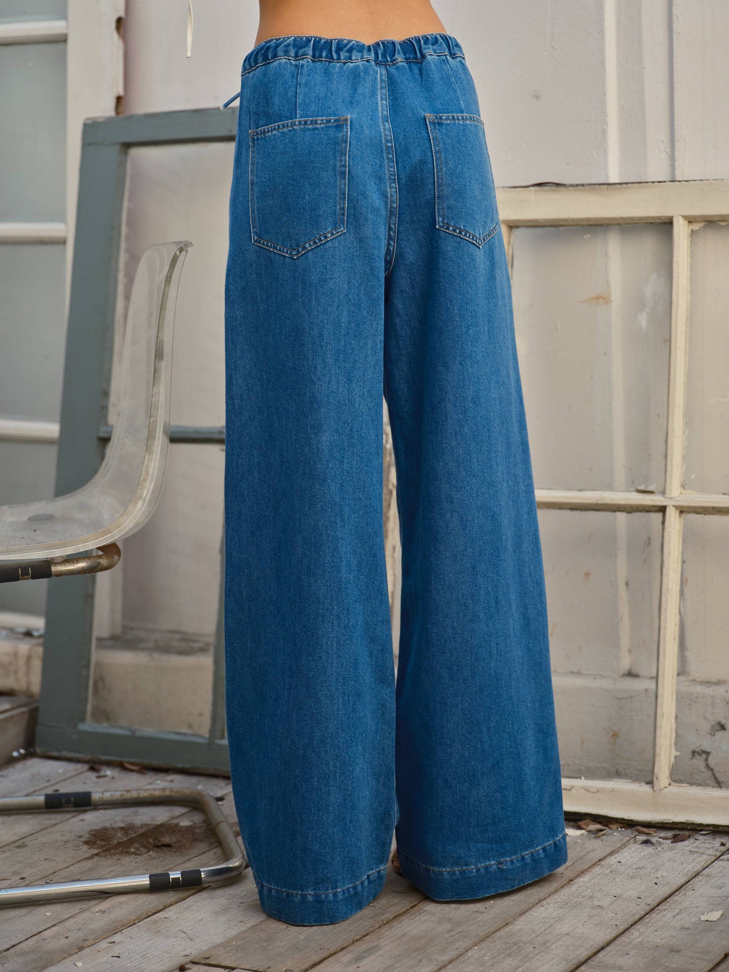 Soft & Flowy Straight Leg Jeans with Tie Waist