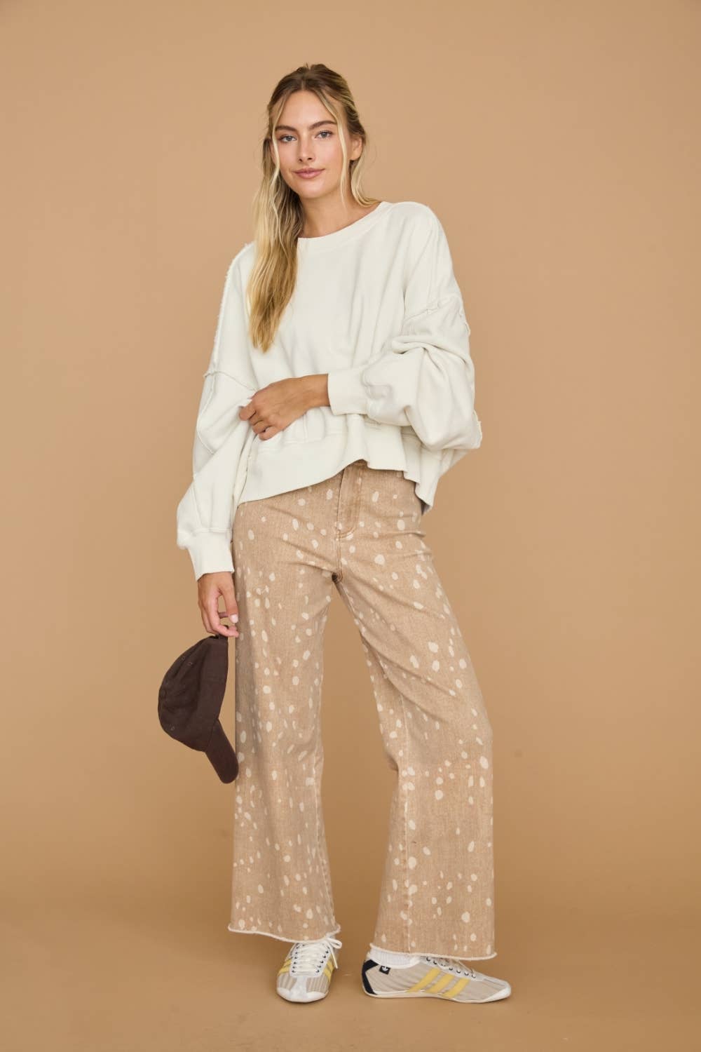 Washed Cropped Oversized Sweatshirt
