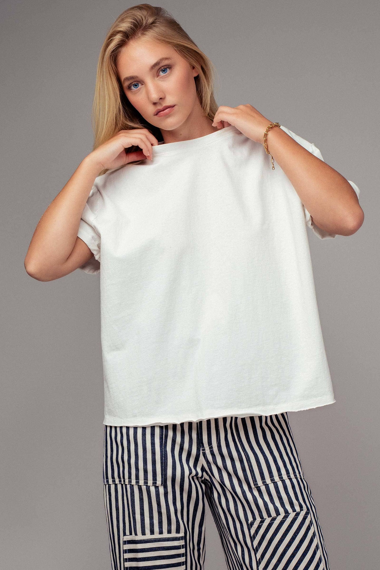 Boxy Oversized Cotton Crewneck Tee - 2 Color Options