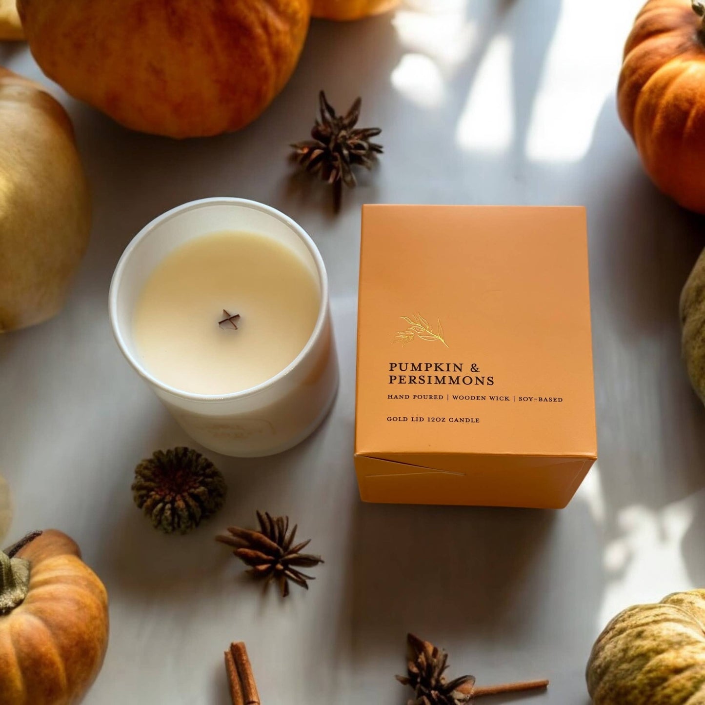 Pumpkin & Persimmons Wood Wick Candle