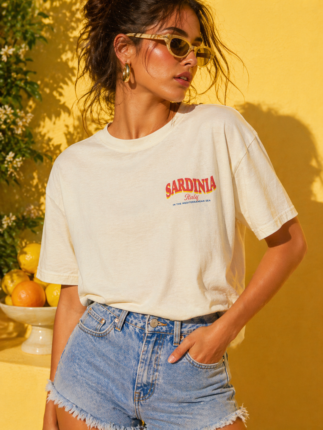 Sardinia Italy Cream T-Shirt