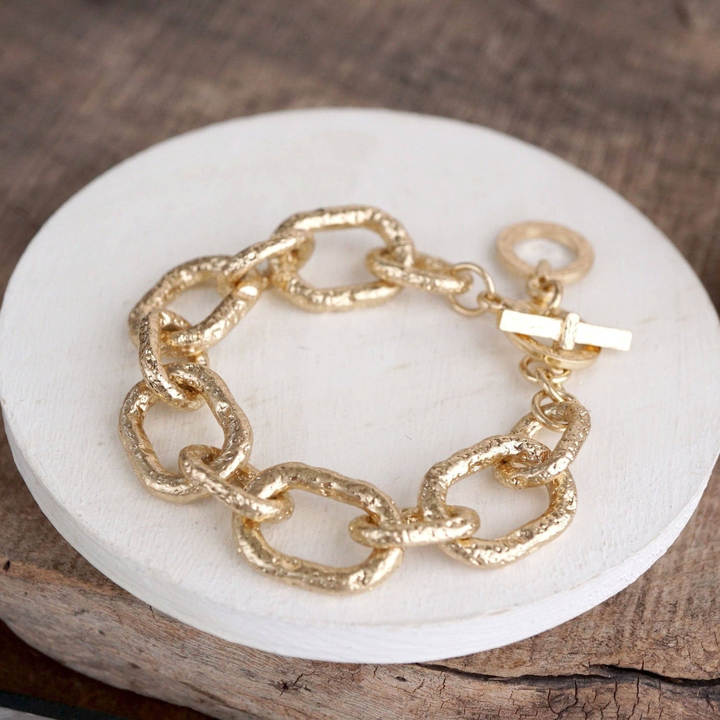 Luxe Link – Chunky Rectangle Two Tone Link Bracelet