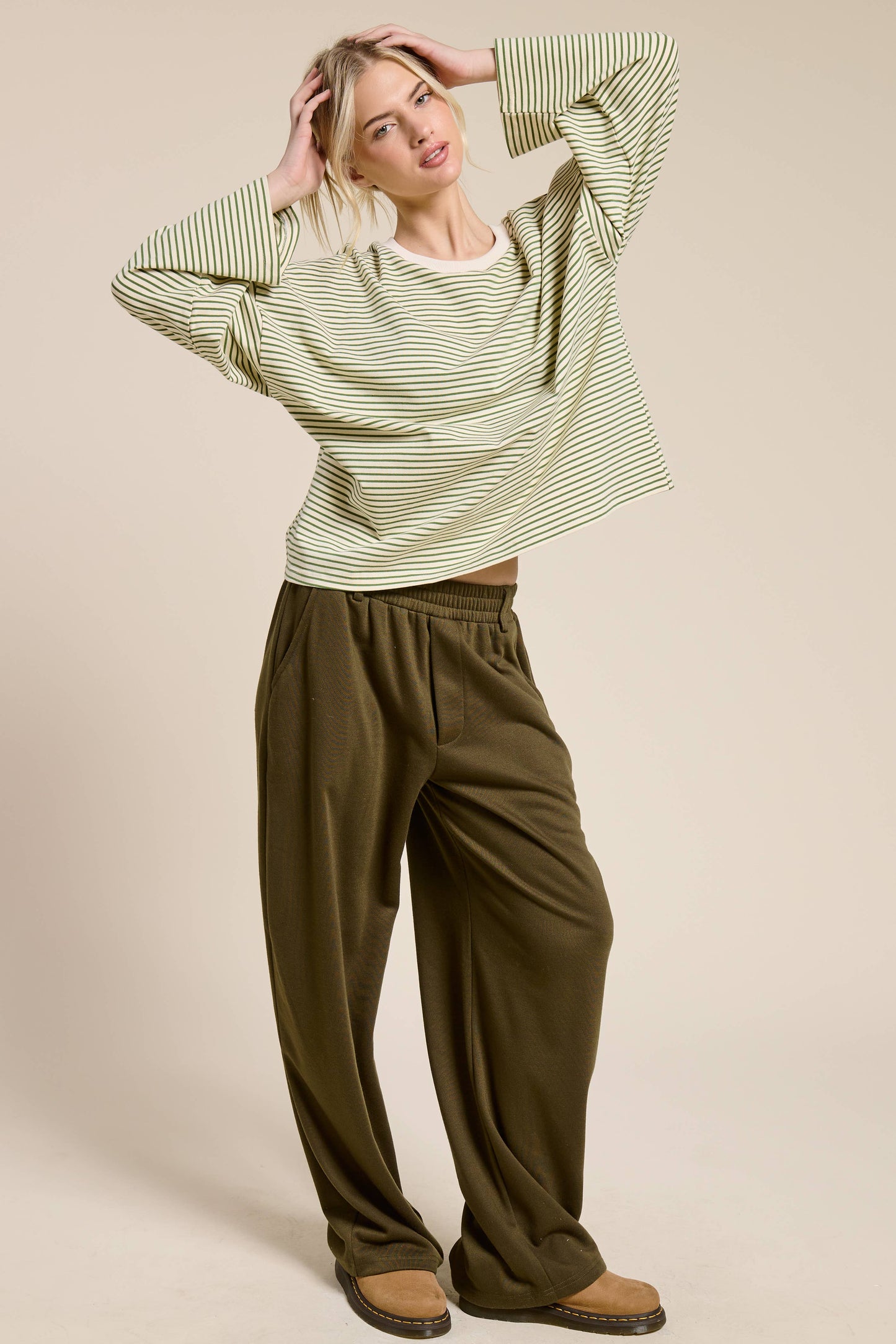 Striped Oversized Long Sleeve Top