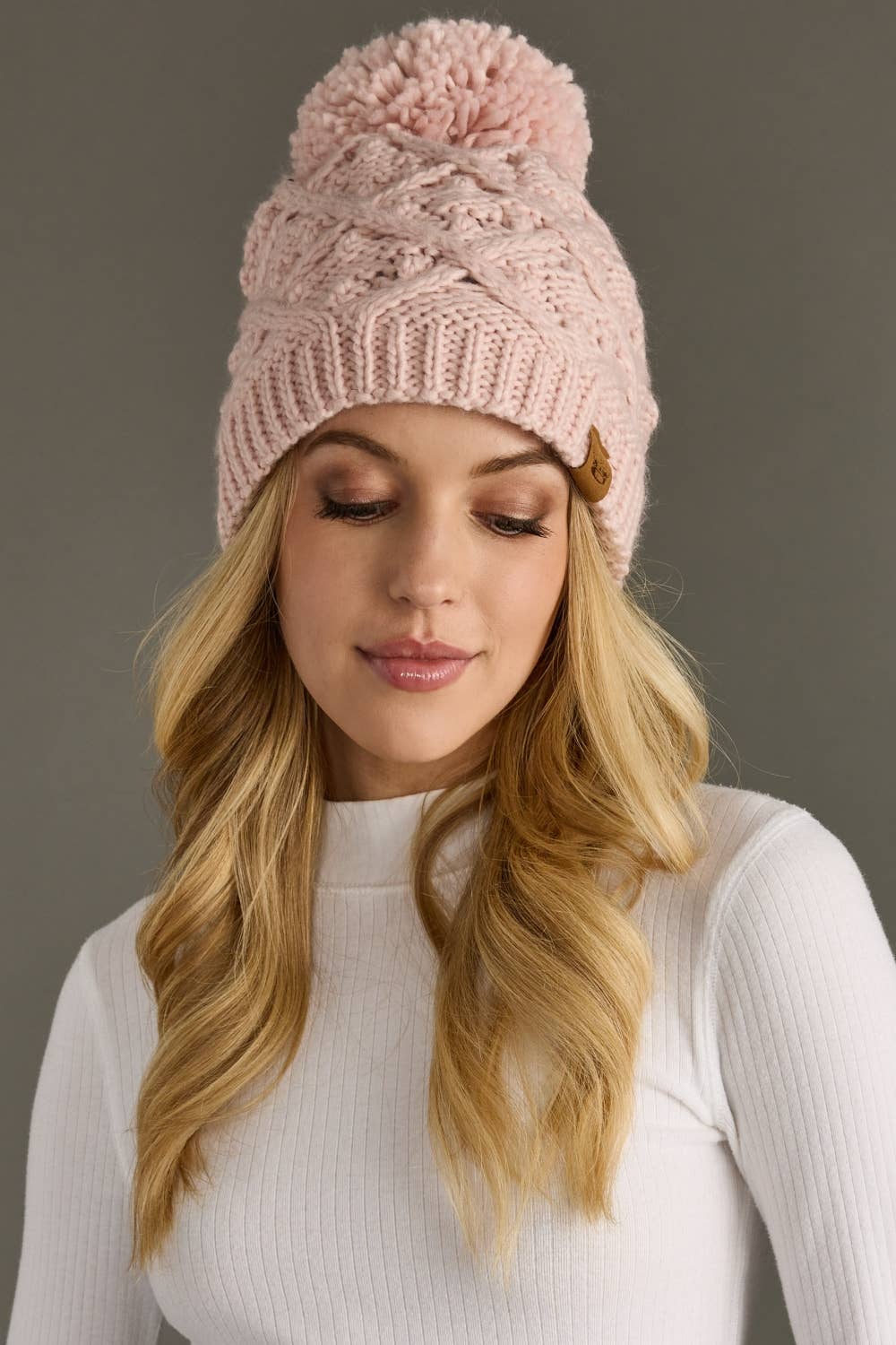 Blush Knit Pom Hat