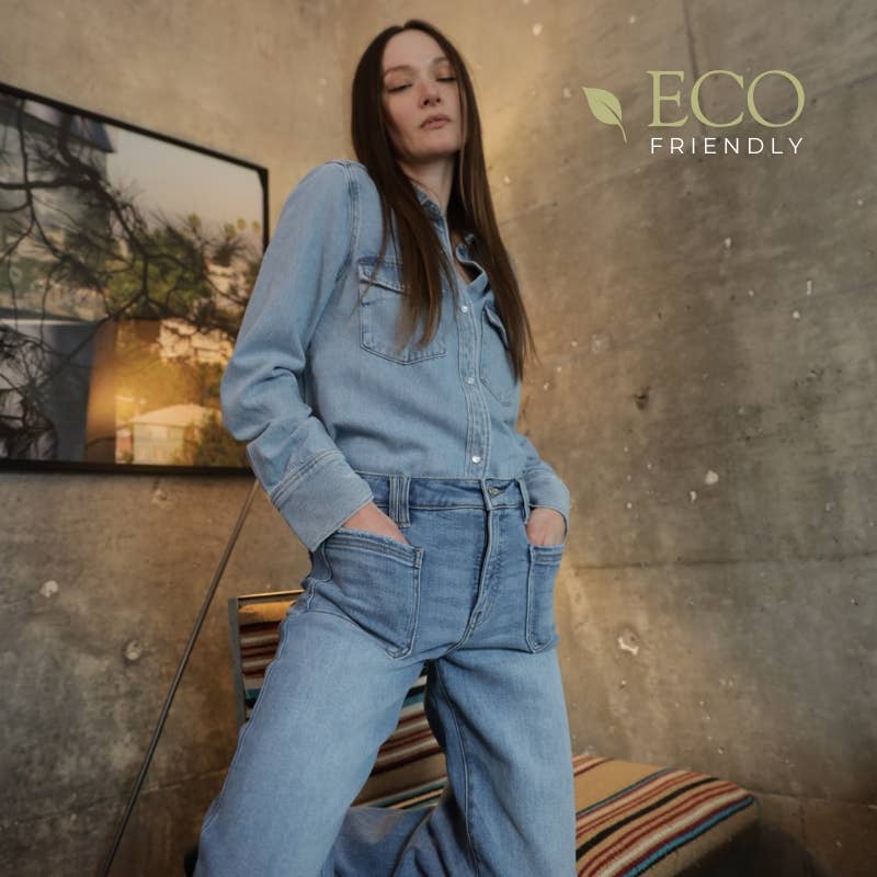 Eco Friendly Fabric  High Rise Slim Palazzo Jeans