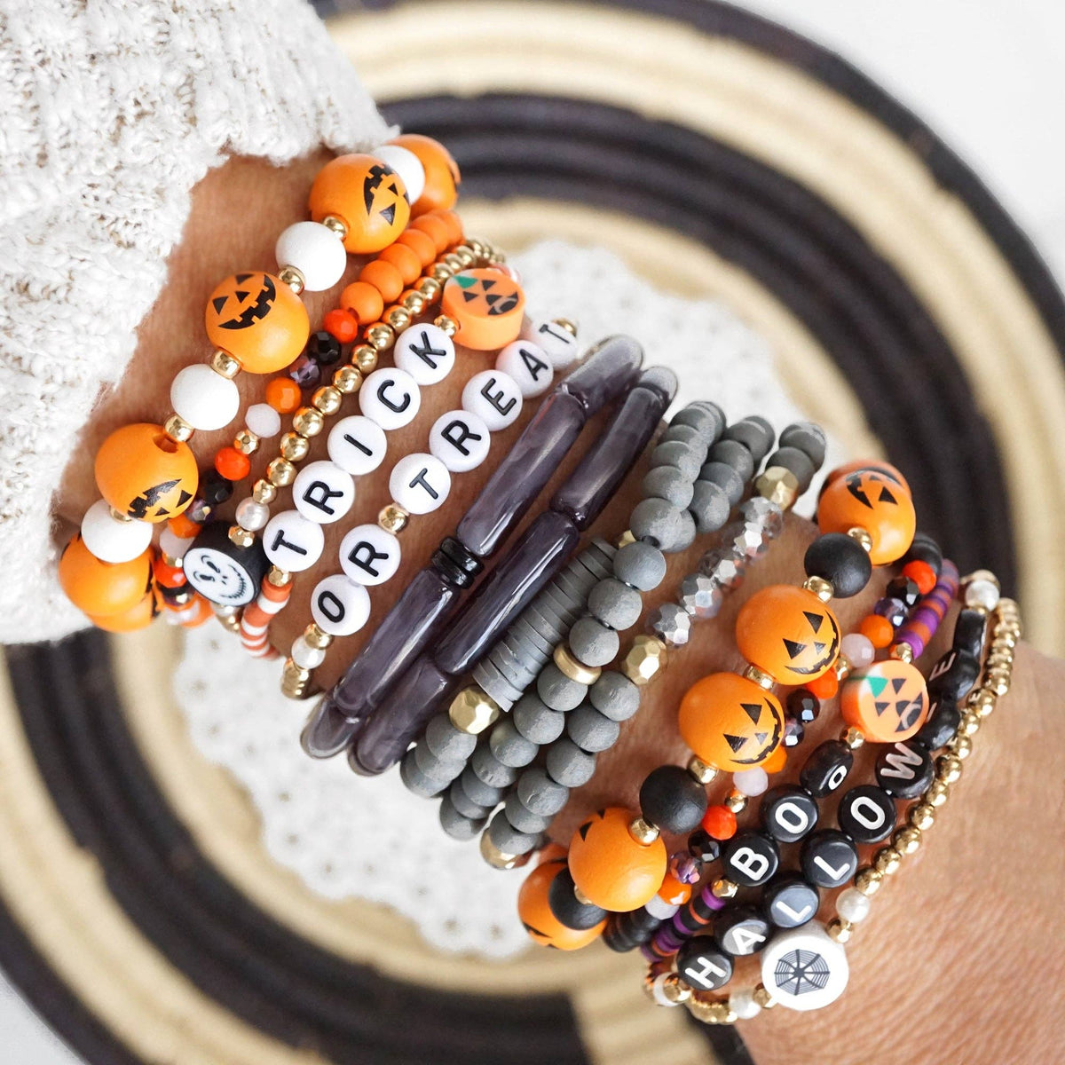 Halloween Beaded Bracelet Stack