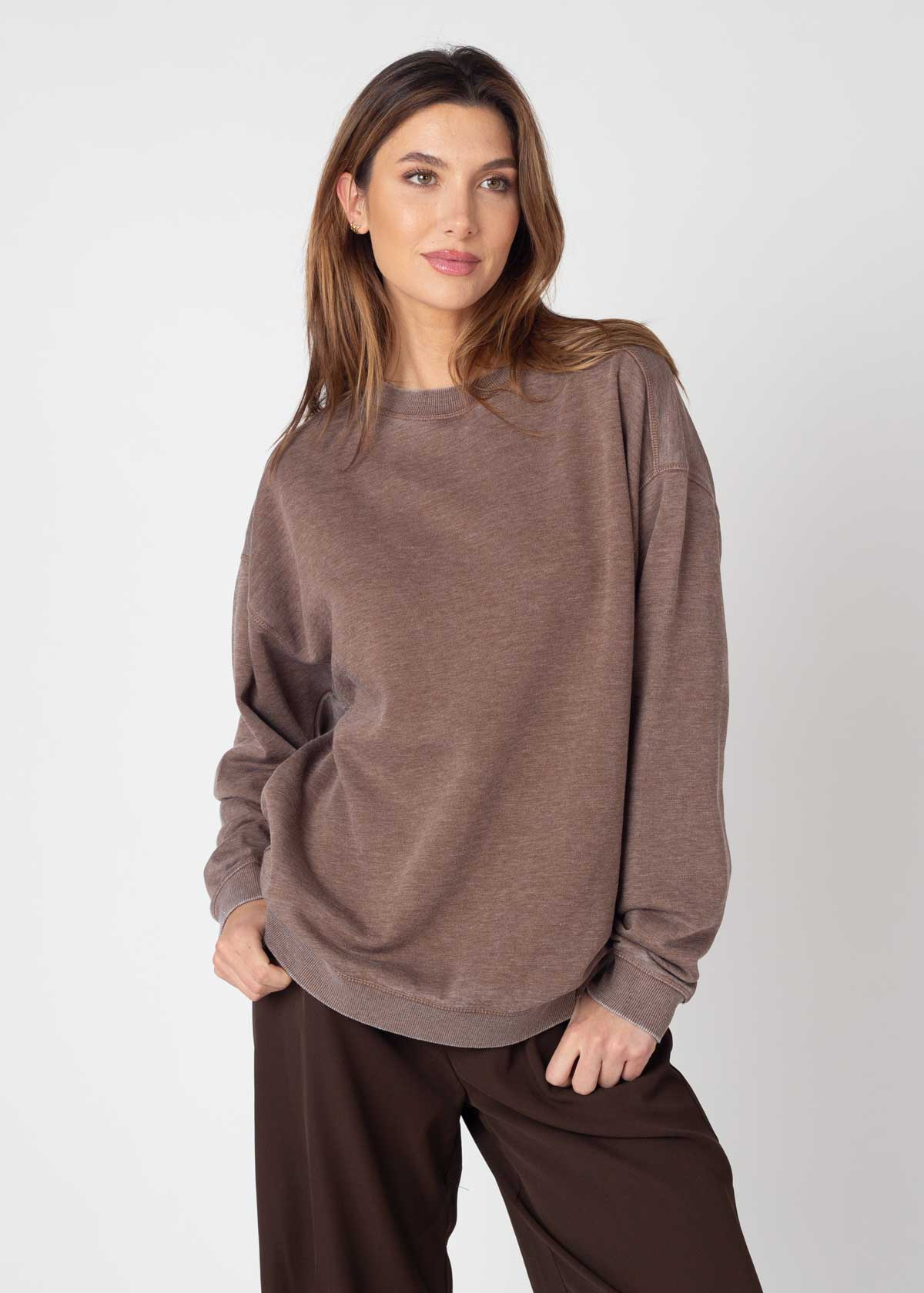 Campus Crew Sweatshirt in Espresso