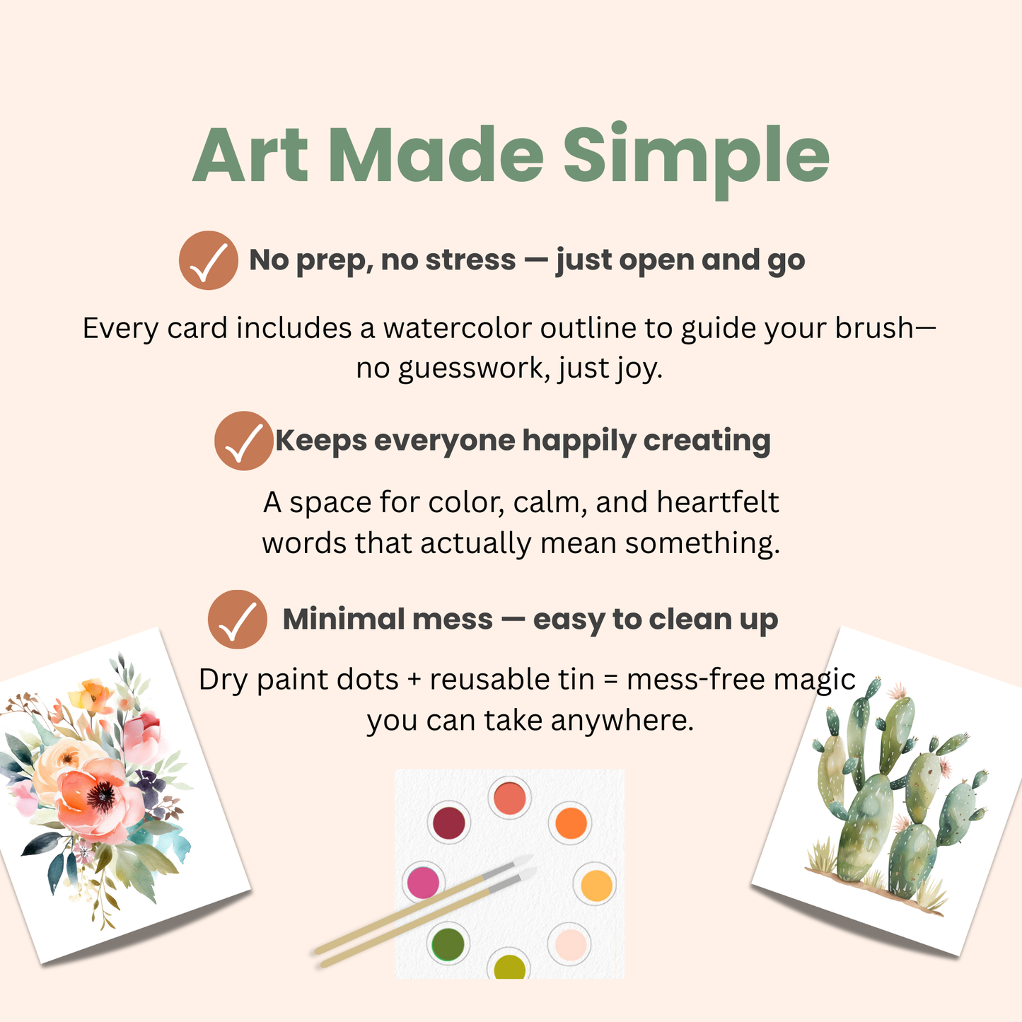 Happy Fruits All in One Watercolor Postcard Kit for Kids